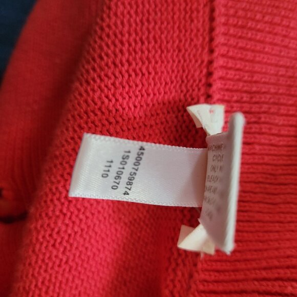 Chicos Cotton Blend Red Button-Up Cardigan Jacket With Pockets Size 0 Small - Picture 4 of 7